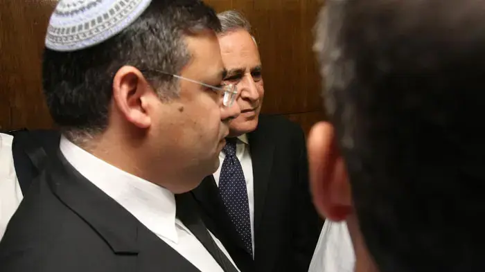 נשיא המדינה לשעבר משה קצב בהקראת גזר דינו בבית המשפט, מרץ 2011