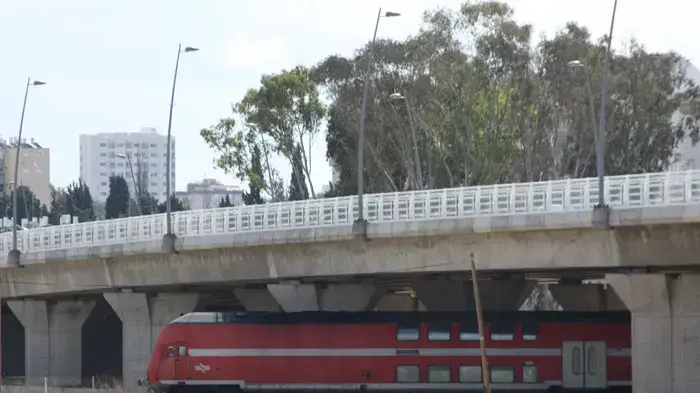 רכבת עוברת מתחת לגשר רכבת עוברת מתחת לגשר