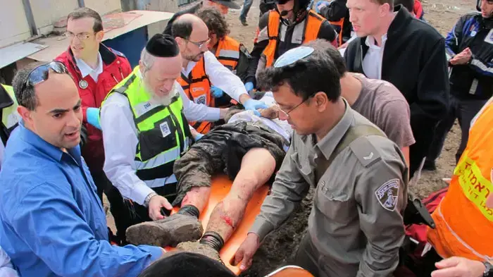זירת פיגוע ברחוב שז"ר, ליד בנייני האומה בירושלים, 23 במרץ 2011