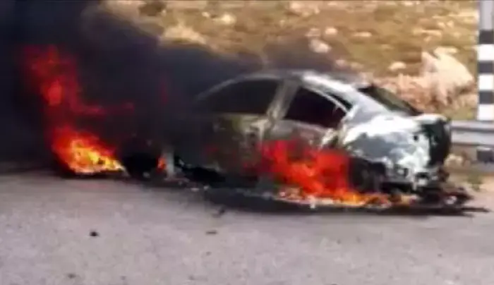 נעצרו חשודים בהצתת רכבו של מפקד תחנת בנימין