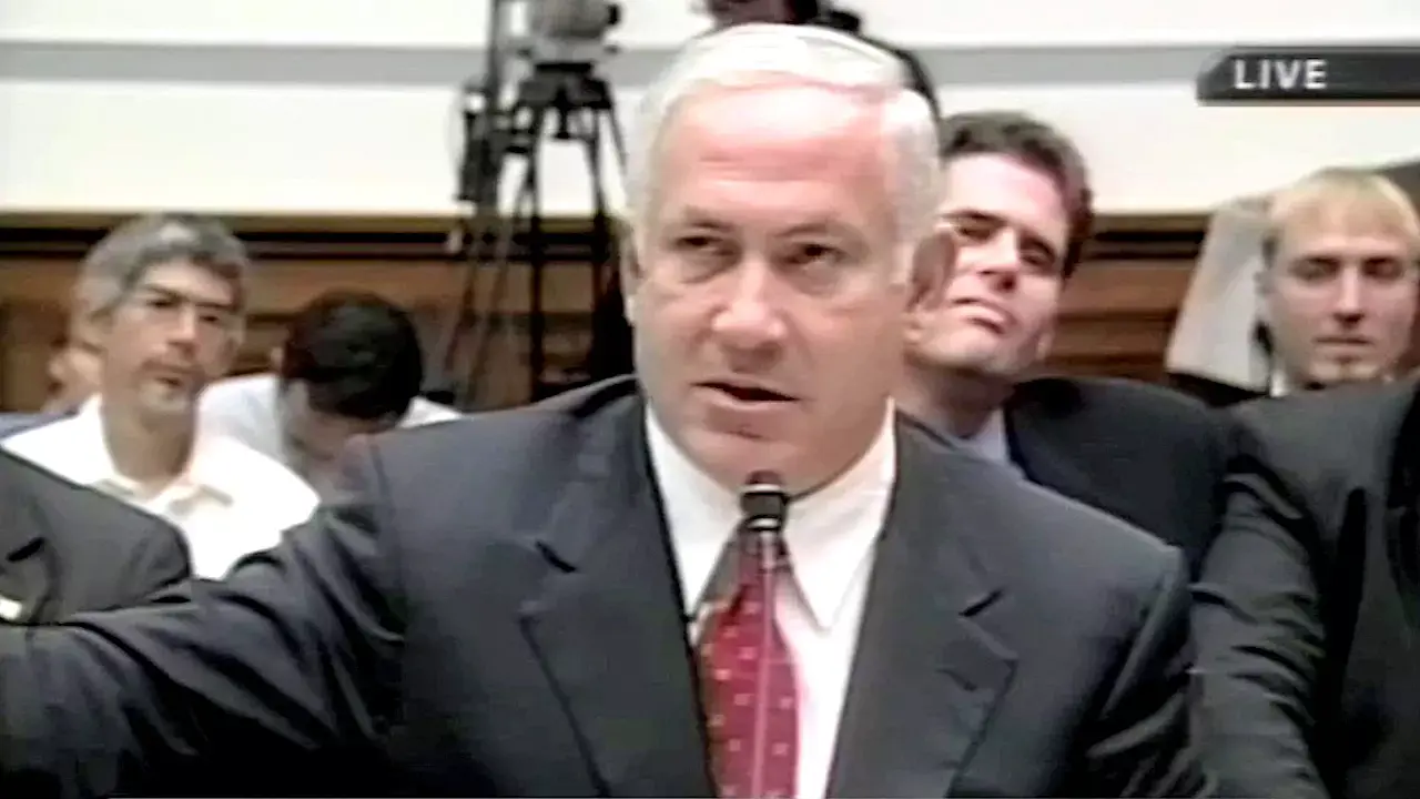 נתניהו בקונגרס ב-2002: סדאם מפתח נשק גרעיני, הדחתו תסייע לאזור