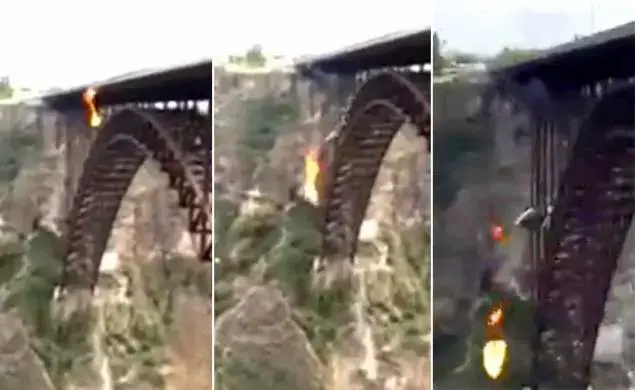 קשה לצפייה: המצנח עלה באש והצנחן נפל אל מותו מול המצלמות