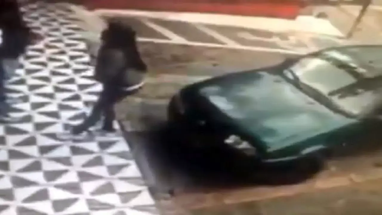 צפו באישה שלומדת לקח חשוב: לא יושבים על רכב שהוא לא שלך