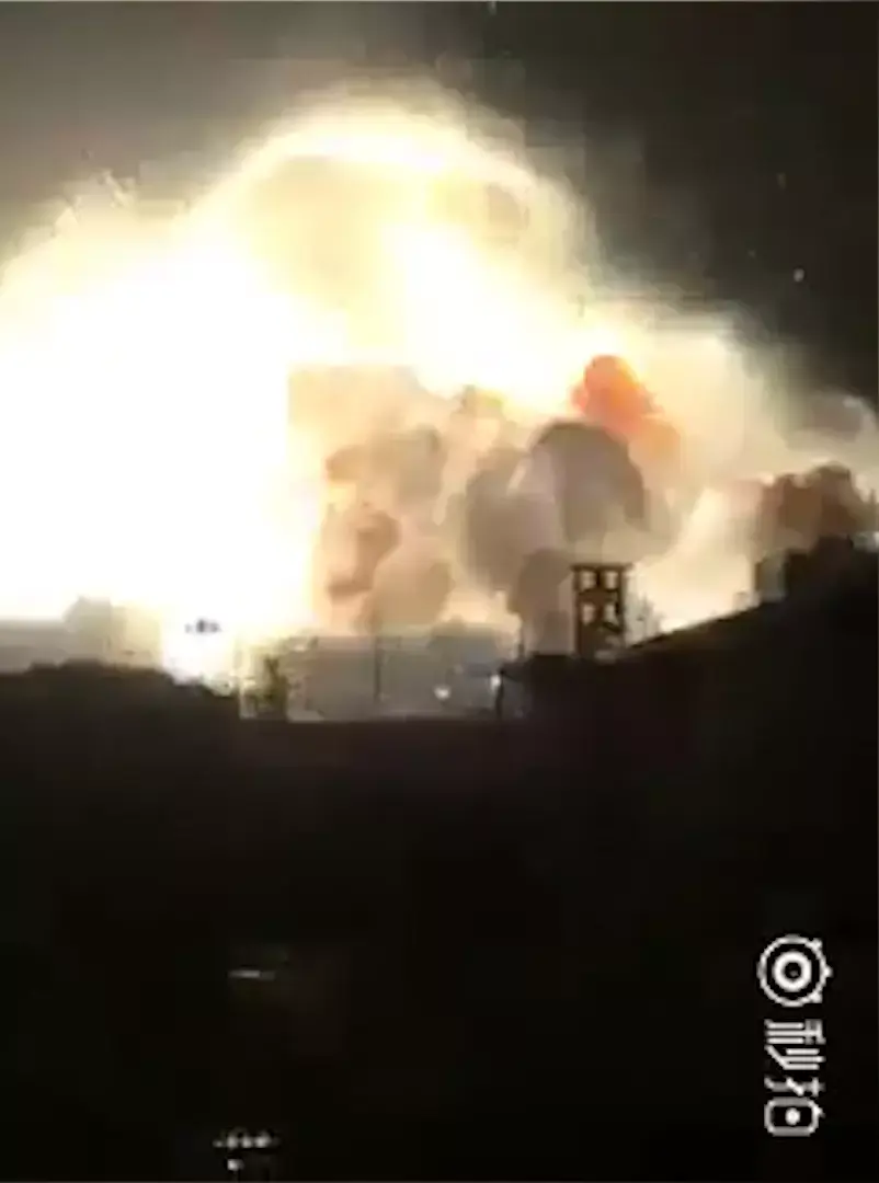 תיעוד: פיצוץ אדיר במפעל כימיקלים בצפון-מזרח סין
