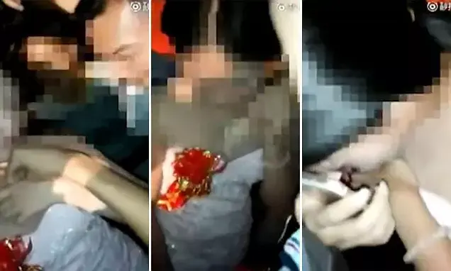 המטרה בחתונה: לגעת לכלה בחזה. צפו בסרטון המטריד שמשגע את סין