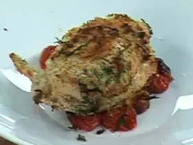 חזה עוף בתנור על עגבניות שרי צלויות
