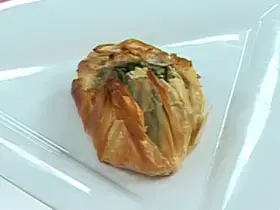 עטיף בצק פילו במילוי סלמון ותרד מוקפץ