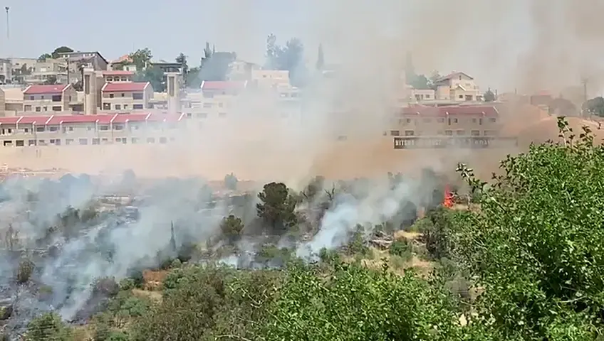 עומס חום כבד: שריפה פרצה ליד מבשרת ציון; אימוני צה"ל בוטלו
