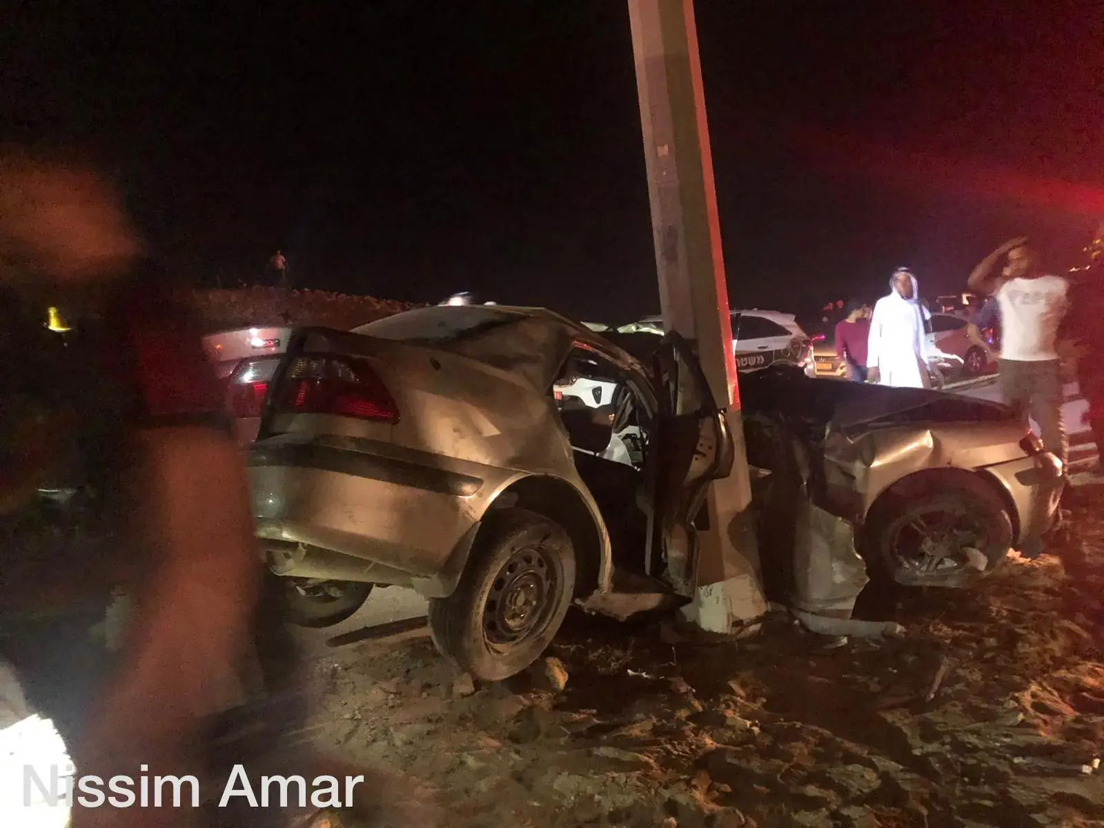 תאונה קטלנית ליד ערד: שני צעירים התנגשו בעמוד ונהרגו