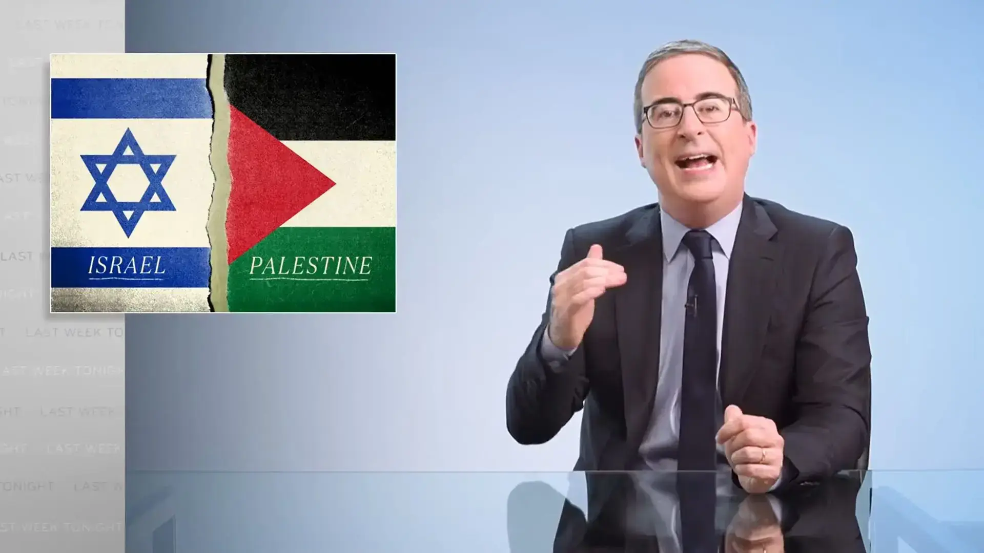 ג'ון אוליבר קורא לפעילות ישראל בעזה "פשע מלחמה" ו"אפרטהייד"