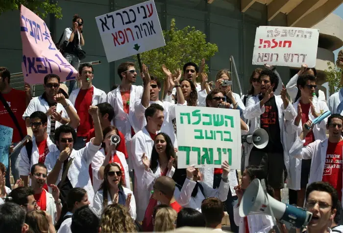 צעדת מחאה נגד ועדת שוחט בת"א