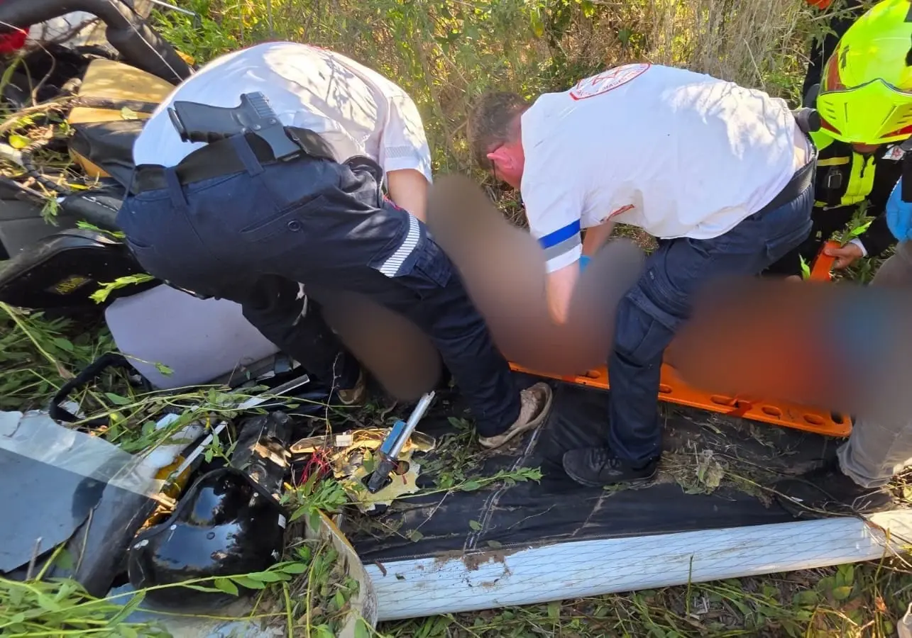 התרסק עם מצנח ממונע סמוך לנתניה: גבר פונה במצב קשה לבית החולים