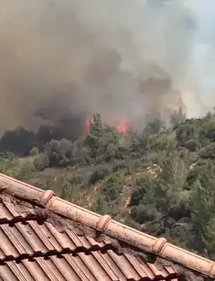 שריפה משתוללת במבשרת ציון, אפשרות לסגירת כביש 1