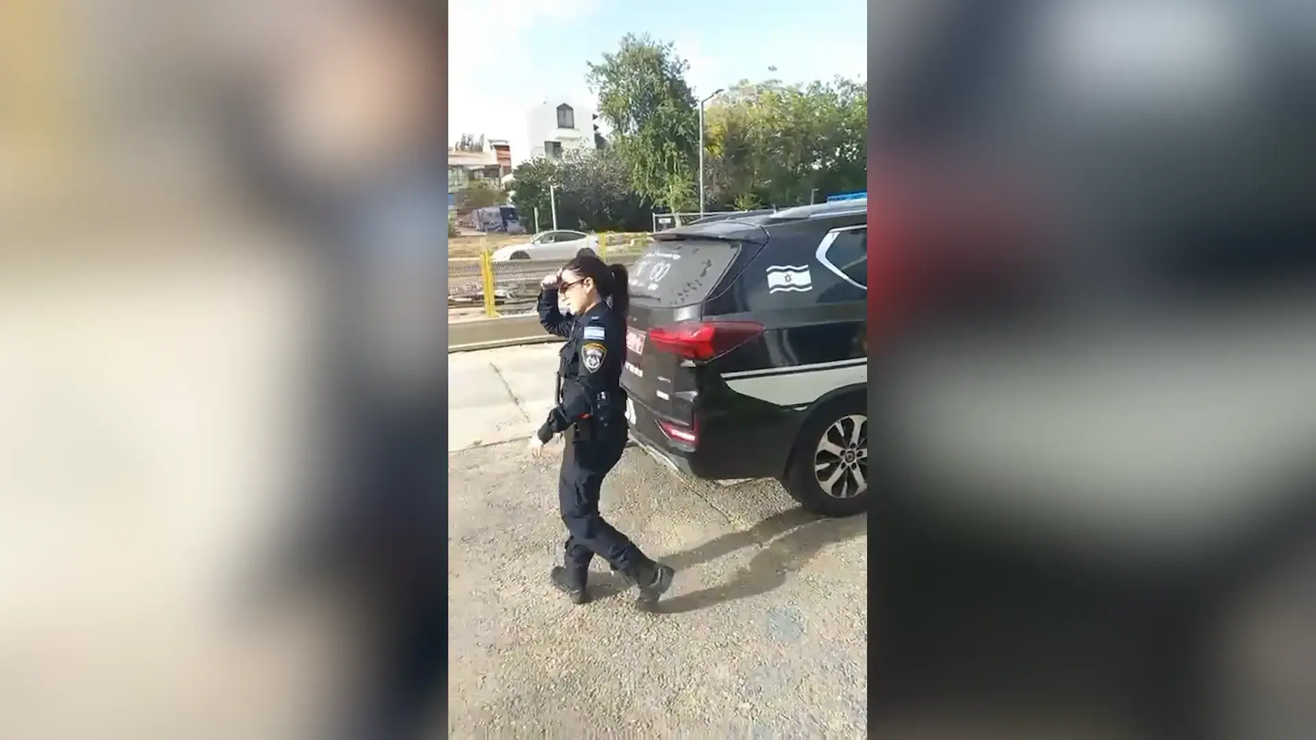 חשוד ניפץ שמשת ניידת, ירק על שוטרת וקילל: ״שרמוטה, זונה מטונפת״ | תיעוד חריג