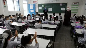 בית ספר של אונר"א ברצועת עזה נפתח לאחר חודשים של סגר בשל התפשטות נגיף הקורונה. 08 באוגוסט 2020.