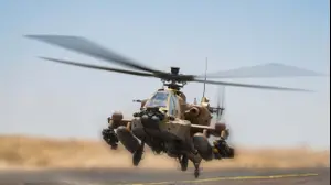 מסוק קרב בפעילות ליירוט כטב"מים ששוגרו מאיראן