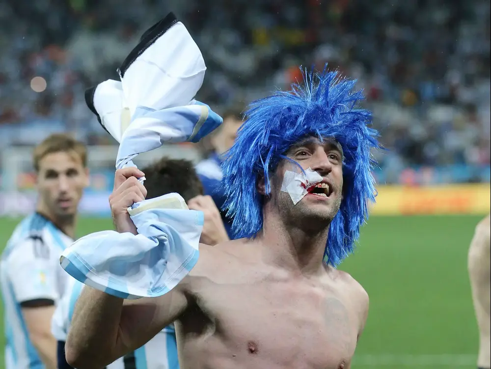 פאבלו סבאלטה נבחרת ארגנטינה חוגג עלייה לגמר