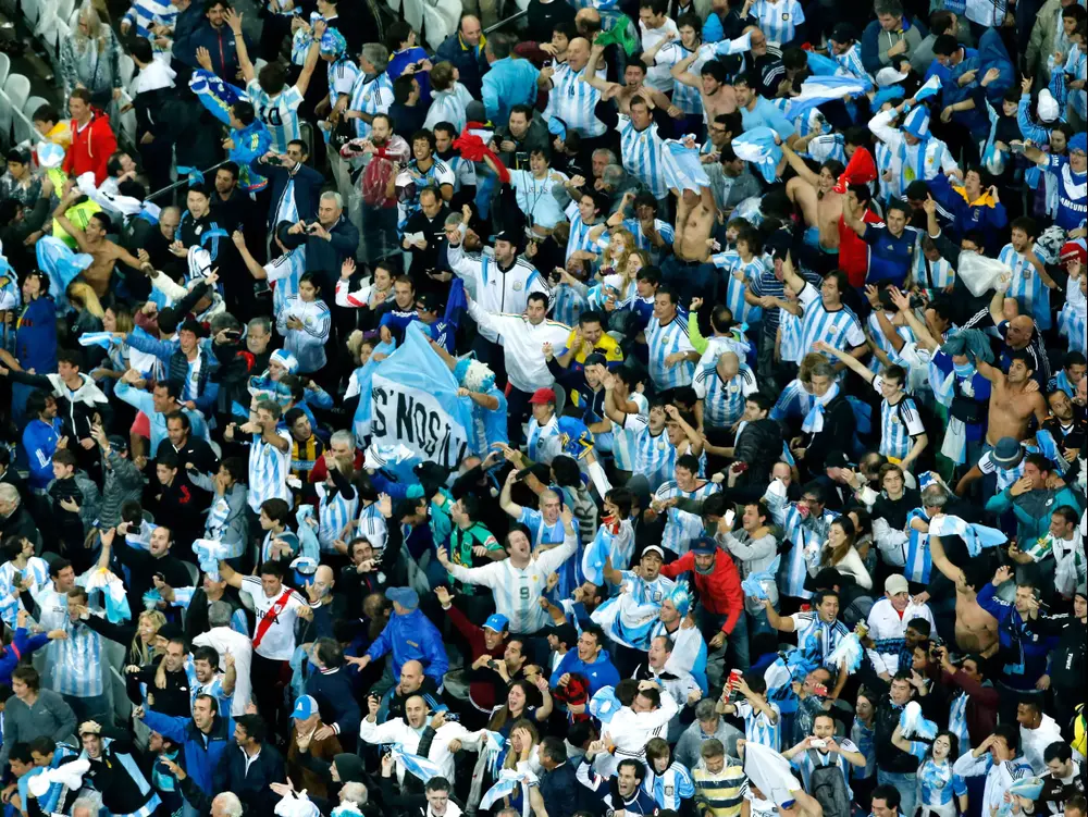 אוהדי נבחרת ארגנטינה חוגגים עלייה לגמר המונדיאל