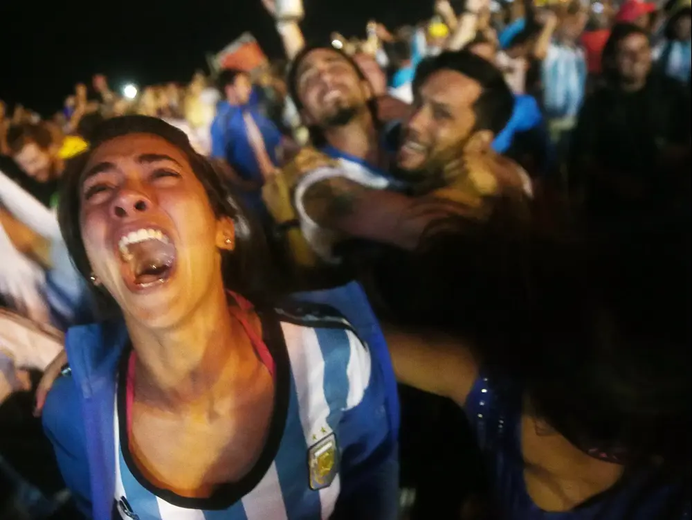 אוהדי נבחרת ארגנטינה חוגגים עלייה לגמר המונדיאל
