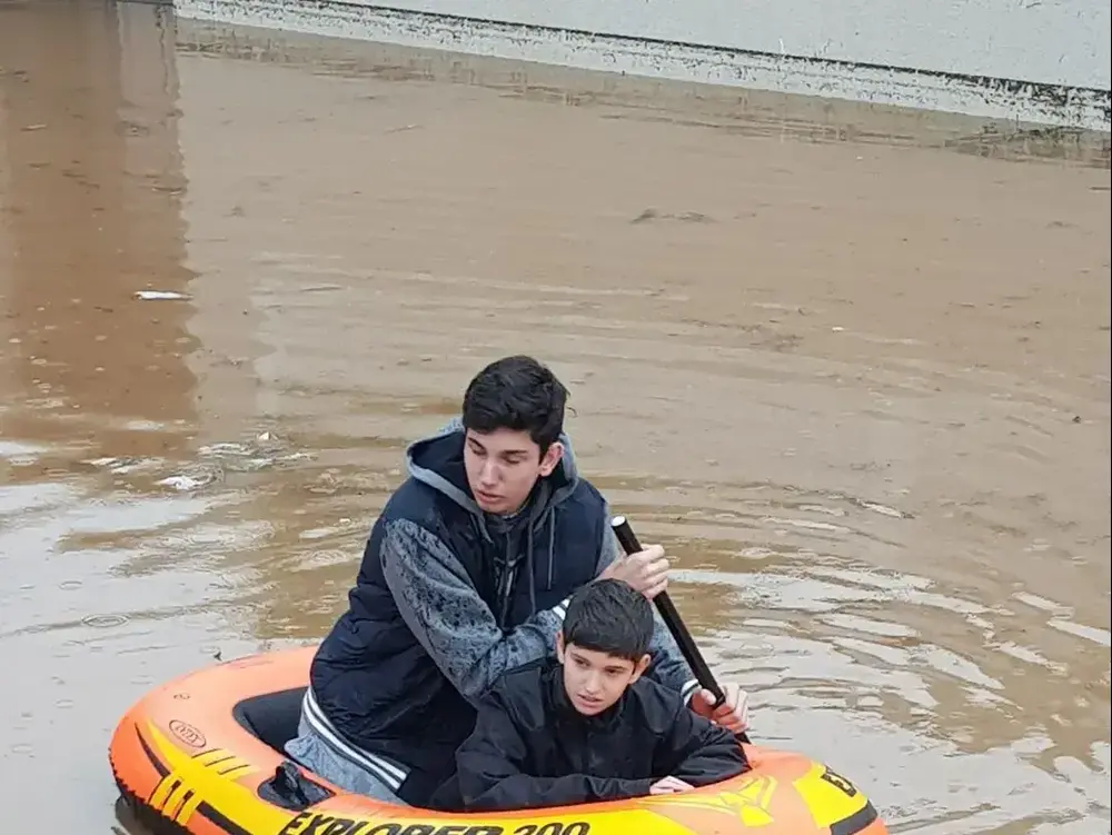 שיטפונות בחדרה, ינואר 2018 (שלומי גבאי)