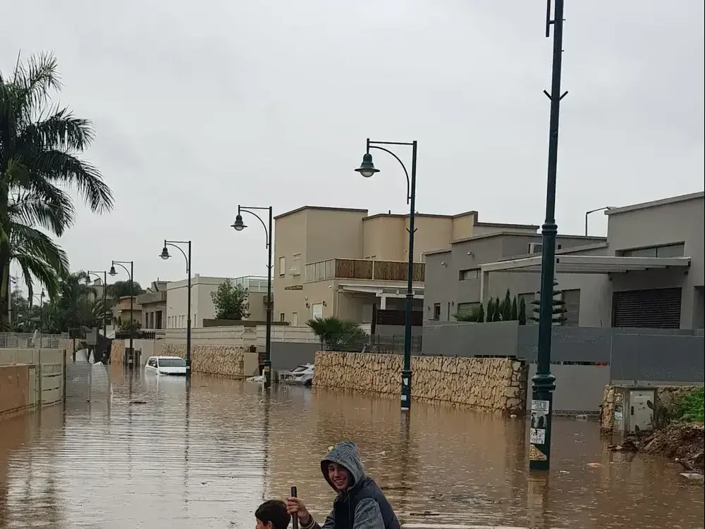 הצפות בחדרה - 26 בינואר 2018 (צלמים זמניים מורשים , דודו ביטון)