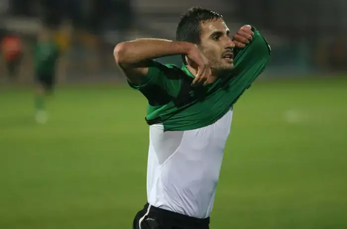 אלון תורג'מן שחקן מכבי חיפה חוגג