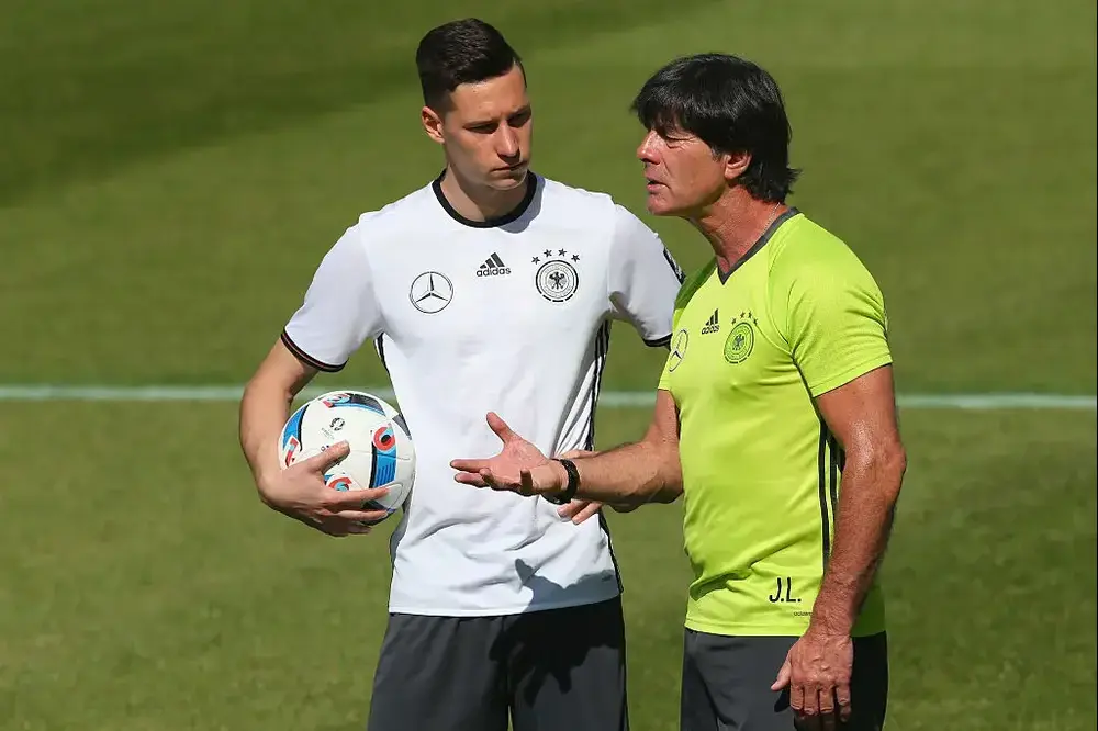 מאמן נבחרת גרמניה, יואכים לב, עם יוליאן דראקסלר
