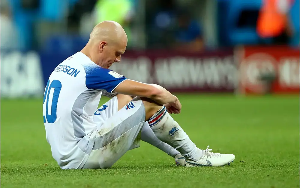 שחקן נבחרת איסלנד אמיל הלפרדסון מאוכזב