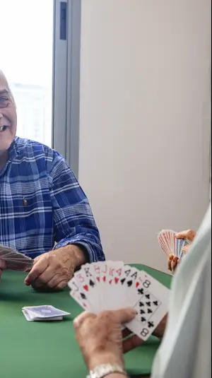 מבוגר משחק ברידג'. בית בלב, 