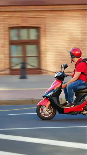 שליח על קטנוע. ShutterStock