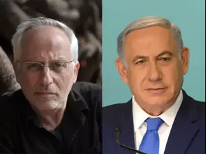 ראש הממשלה בנימין נתניהו והעיתונאי יגאל סרנה