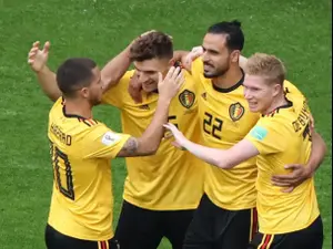 שחקני נבחרת בלגיה חוגגים