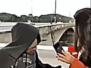 כתבת  נשדדת בשידור חי. CNN, צילום מסך