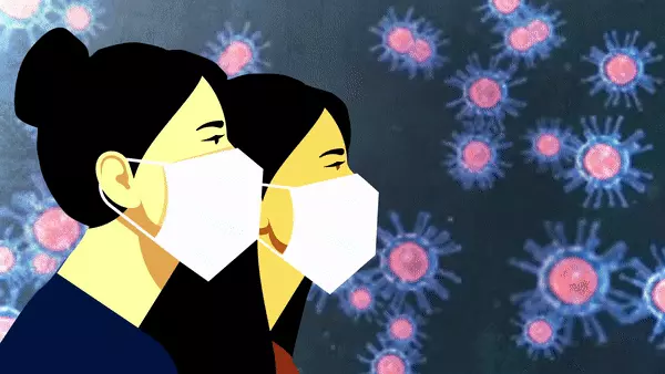 איור נשים עם מסכה נגד קורונה. ShutterStock