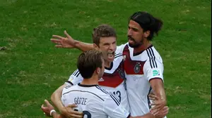 שחקני נבחרת גרמניה תומאס מולר, סמי חדירה, מריו גצה (רויטרס)