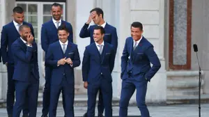 כריסטיאנו רונאלדו שחקן נבחרת פורטוגל במפגש עם נשיא פיפ"א (AP)