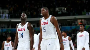 שחקני נבחרת ארצות הברית קווין דוראנט, דריימונד גרין (GettyImages)