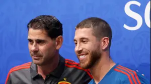 מאמן נבחרת ספרד פרננדו היירו, סרחיו ראמוס (רויטרס)
