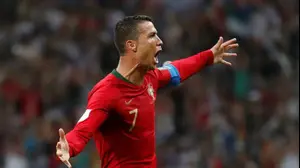 שחקן נבחרת פורטוגל כריסטיאנו רונאלדו חוגג (רויטרס)