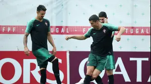 כריסטיאנו רונאלדו באימון נבחרת פורטוגל (רויטרס)