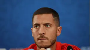 אדן הזאר שחקן נבחרת בלגיה במסיבת עיתונאים (רויטרס)