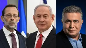 עמיר פרץ, בנימין נתניהו, משה פייגלין (עיבוד תמונה)
