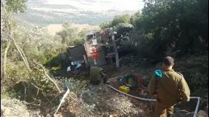 זירת תאונת כלי רכב צבאי בהר דב 22 ביולי 2020 (דובר צה"ל)