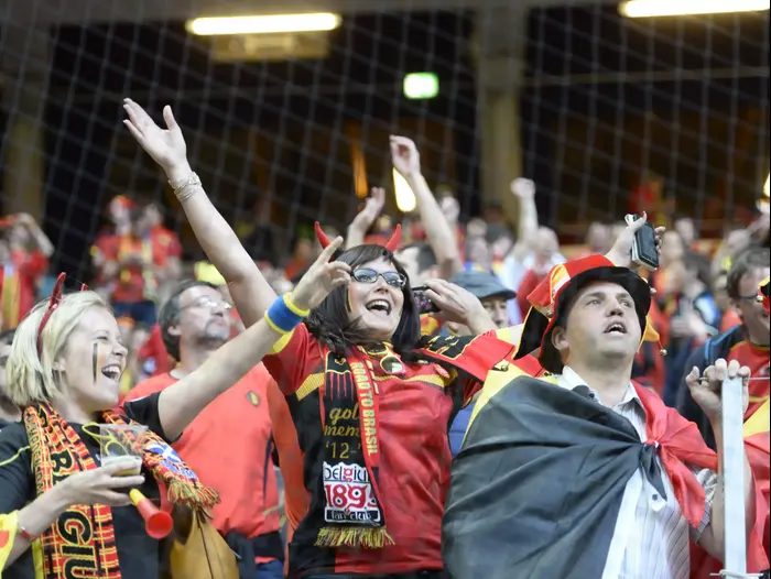 אוהדי נבחרת בלגיה (AP)