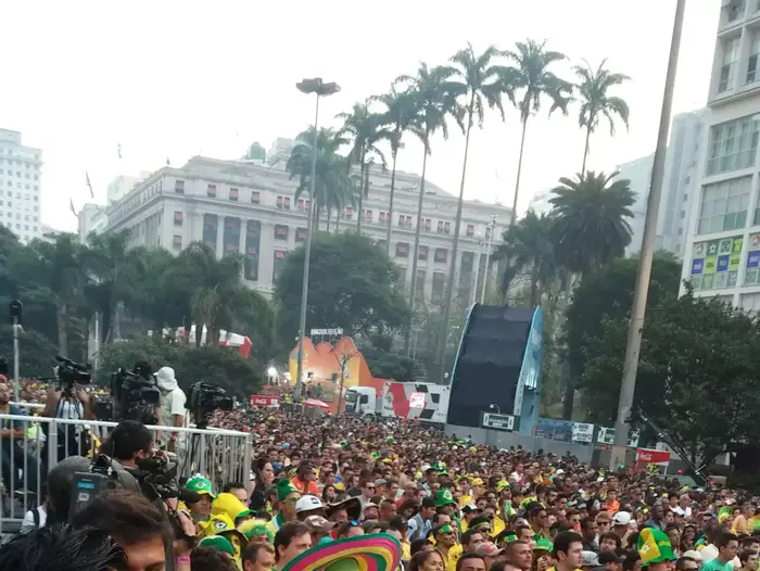 אוהדי נבחרת ברזיל בסאו פאולו, בזמן משחק מול מקסיקו (מערכת וואלה! , אורן יוסיפוביץ)