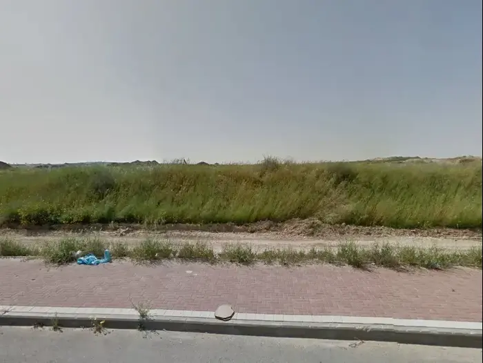Le champ près d'Ofakim, où une fillette de huit ans a été mordue par des chiens (photographes temporaires autorisés, Google Maps)