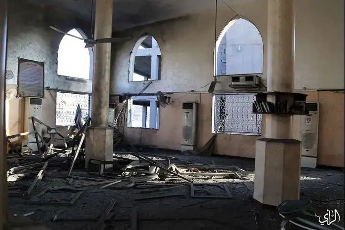 Dommages à l'une des mosquées de Gaza à la suite d'une attaque des FDI contre la bande de Gaza 14 juillet 2018 (Walla News)