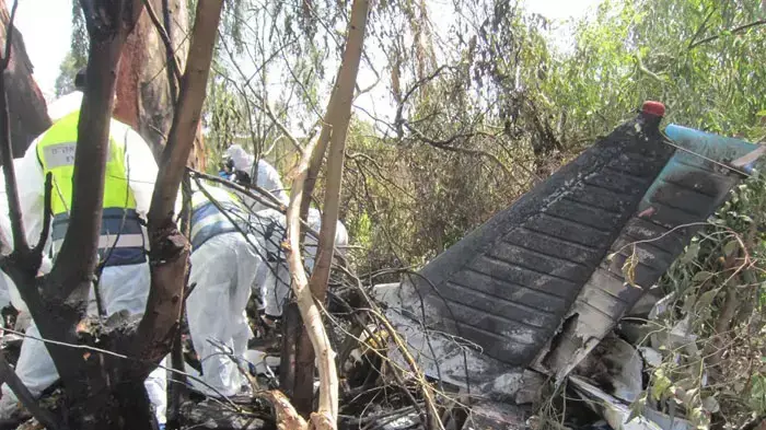 שיחה שהתקבלה במוקד מד"א בה אזרח מודיע על התרסקות מטוס באזור חיפה