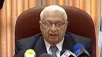 שרון במסיבת העיתונאים לאחר חיסולו של יאסין (ערוץ 10) שרון במסיבת העיתונאים לאחר חיסולו של יאסין (ערוץ 10)