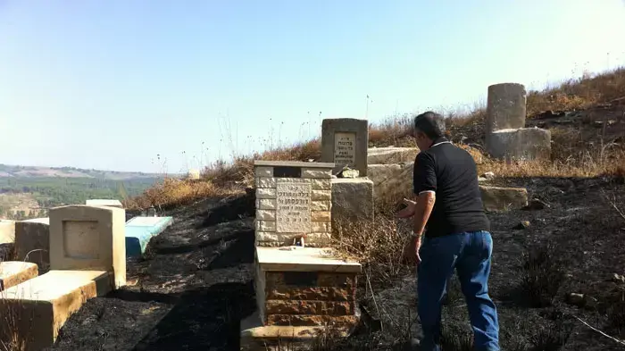 קברים שנשרפו בעקבות שריפה בצפת, יולי 2011 קברים שנשרפו בעקבות שריפה בצפת, יולי 2011